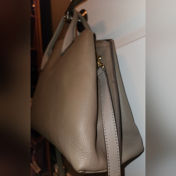 Iacucci Pebbled Italian Leather Tote Satchel Handbag in Stone Beige;New w/o Tags - Picture 5 of 16